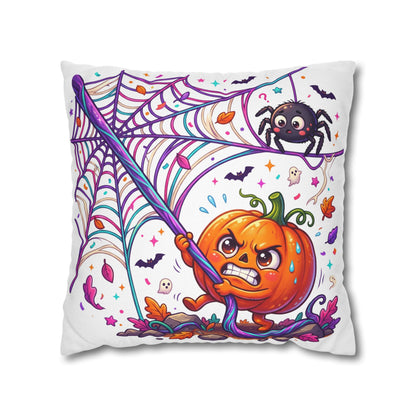 Halloween Pumpkin & Spider Decorative Pillowcase — Cute Spooky Fall Accent