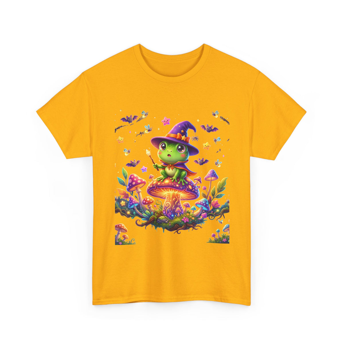 Cute Witch Frog T‑Shirt — Magical Mushroom Halloween Tee