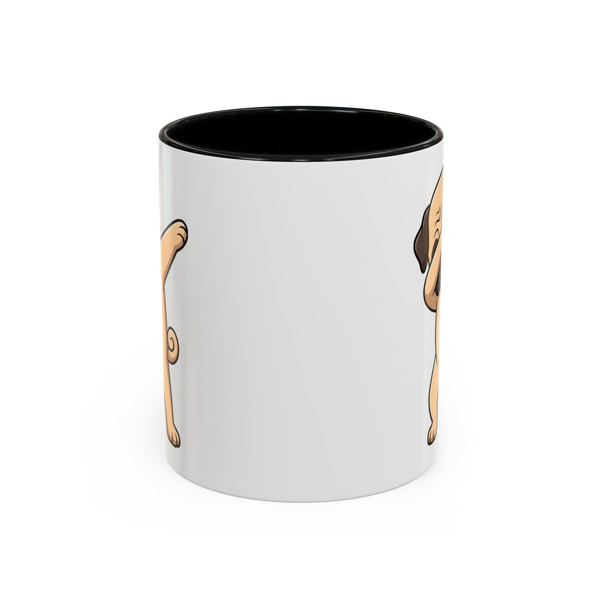 Dabbing Pug Coffee Mug — Cute Dog Accent Mug (11/15 oz)