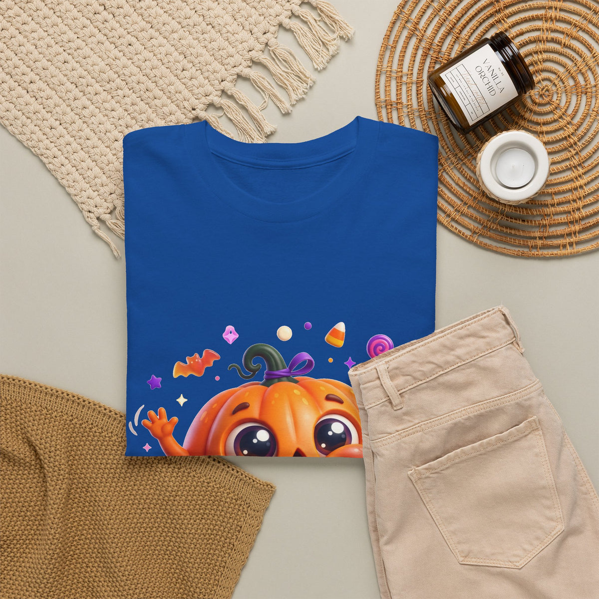 Halloween Pumpkin T‑Shirt — Happy Jack-O'-Lantern Candy Graphic Tee
