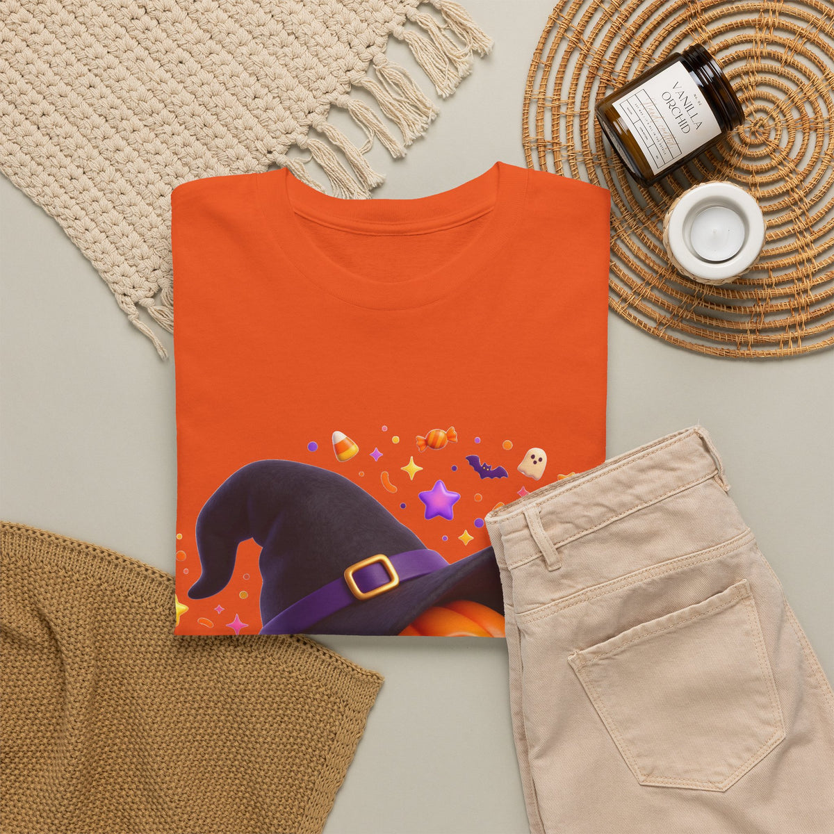Pumpkin Witch T-Shirt — Cute Halloween Jack-o'-Lantern with Witch Hat
