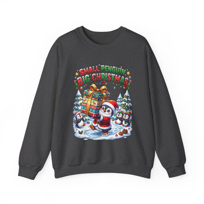 Penguin Christmas Crewneck Sweatshirt — "Small Penguin Big Christmas" Holiday Pullover