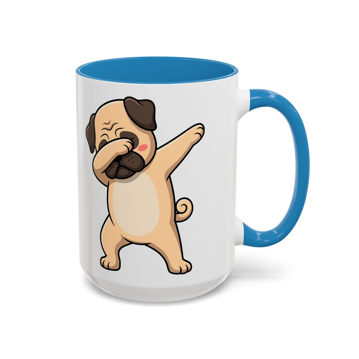 Dabbing Pug Coffee Mug — Cute Dog Accent Mug (11/15 oz)