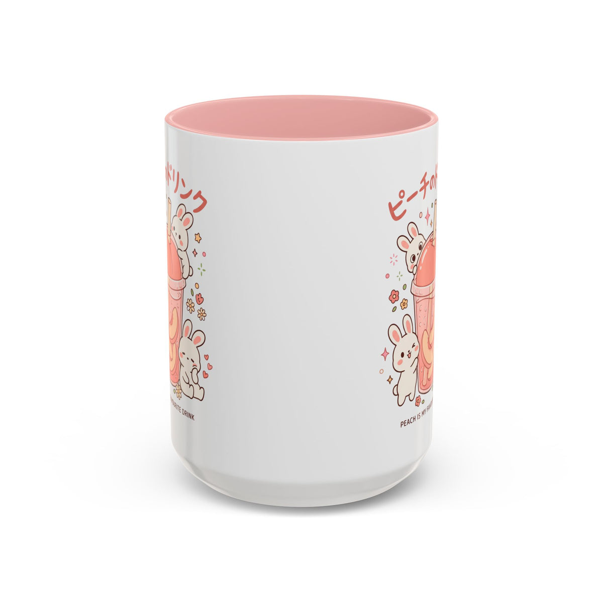 Peach Drink Bunny Mug — Cute Kawaii Coffee Tea Cup (11/15oz)