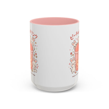 Peach Drink Bunny Mug — Cute Kawaii Coffee Tea Cup (11/15oz)