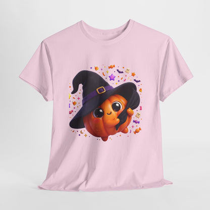 Pumpkin Witch T-Shirt — Cute Halloween Jack-o'-Lantern with Witch Hat
