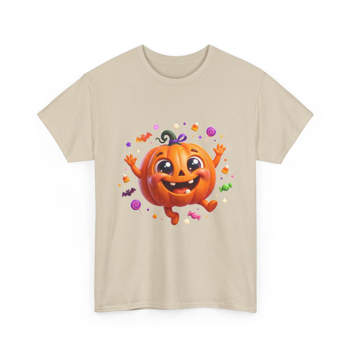 Halloween Pumpkin T‑Shirt — Happy Jack-O'-Lantern Candy Graphic Tee