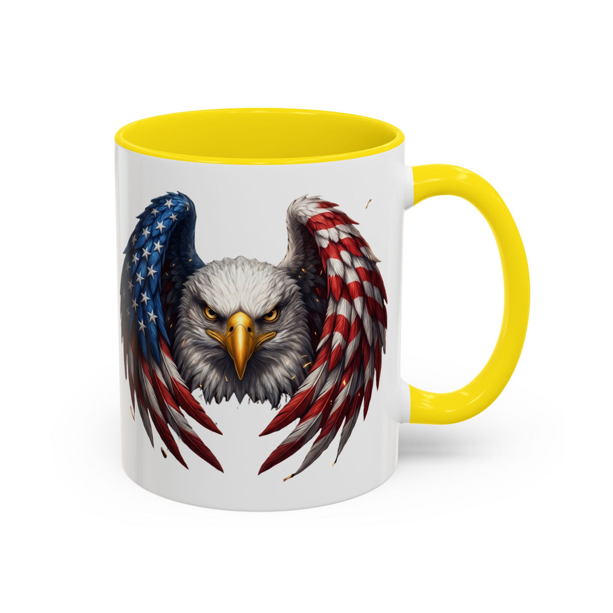 American Flag Eagle Coffee Mug – Patriotic Bald Eagle Accent Mug (11/15 oz)