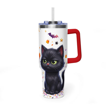 40oz Halloween Ghost and Black Cat Vacuum Thermal Tumbler