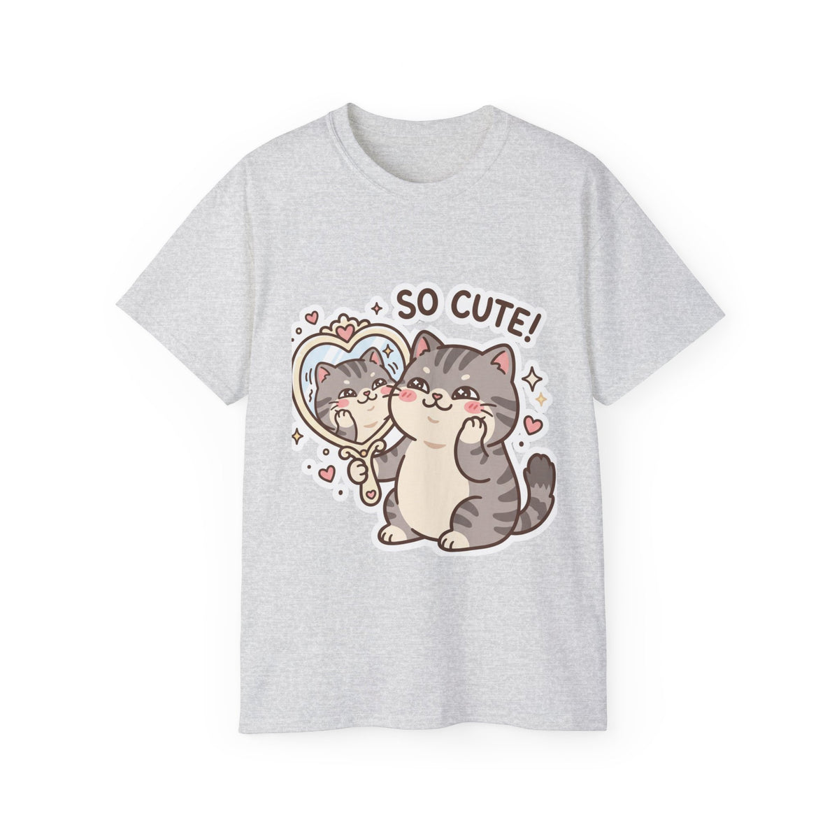 Cute Cat Mirror Tee - "So Cute!" Kawaii Cat T-Shirt