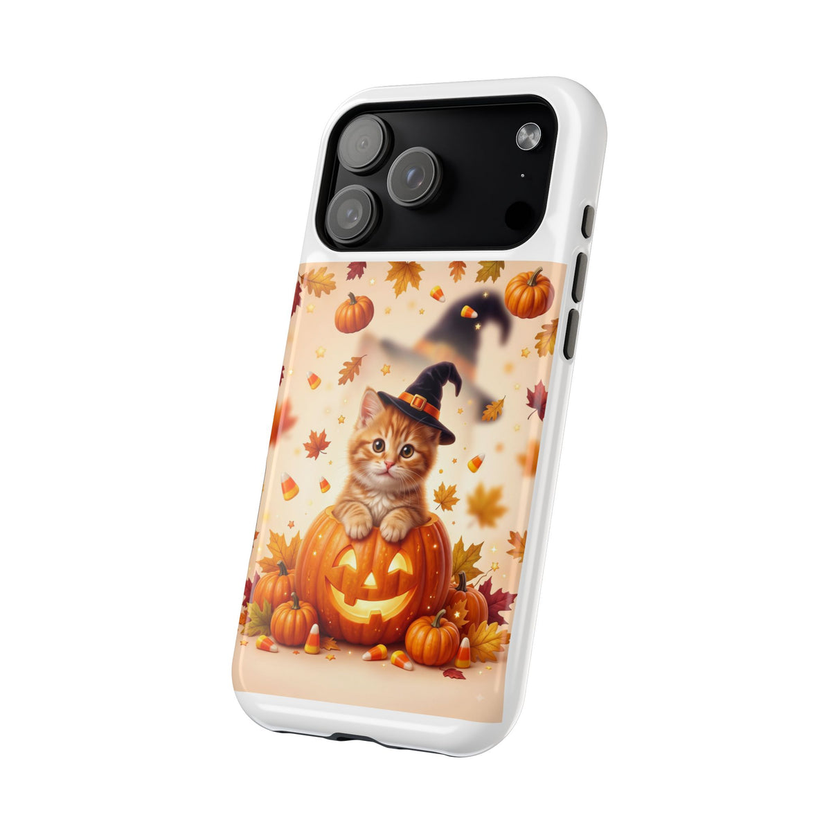 Halloween Kitty Pumpkin Phone Case — Magnetic Impact-Resistant