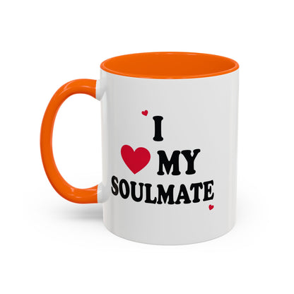 I Love My Soulmate Accent Coffee Mug