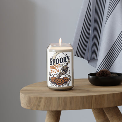 Spooky Night Crew Soy Candle — Halloween Pumpkin & Skeleton Jar (13.75 oz)