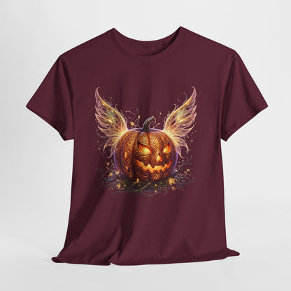 Halloween Pumpkin Tee — Winged Jack-O'-Lantern Graphic Shirt