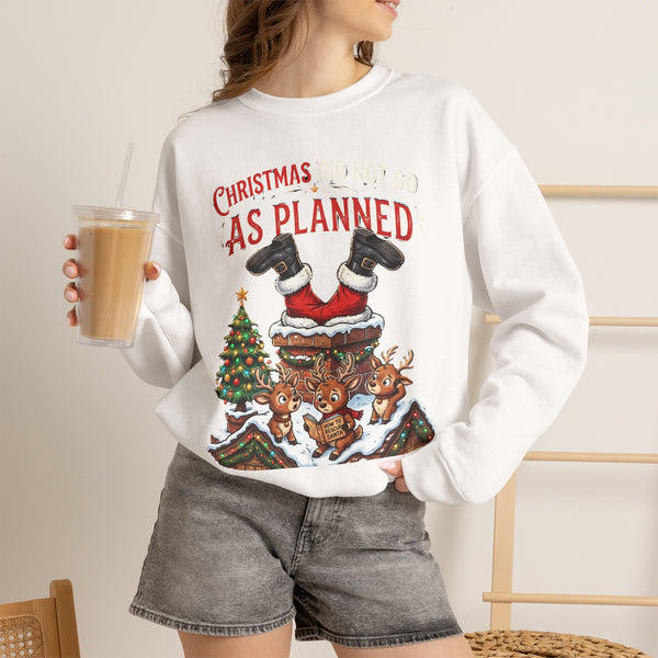 Christmas As Planned Sweatshirt — Funny Santa Tumble Holiday Crewneck