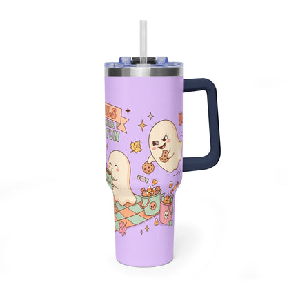 40oz Tumbler – “Ghouls Just Wanna Have Fun” Halloween Ghosts & Pumpkins