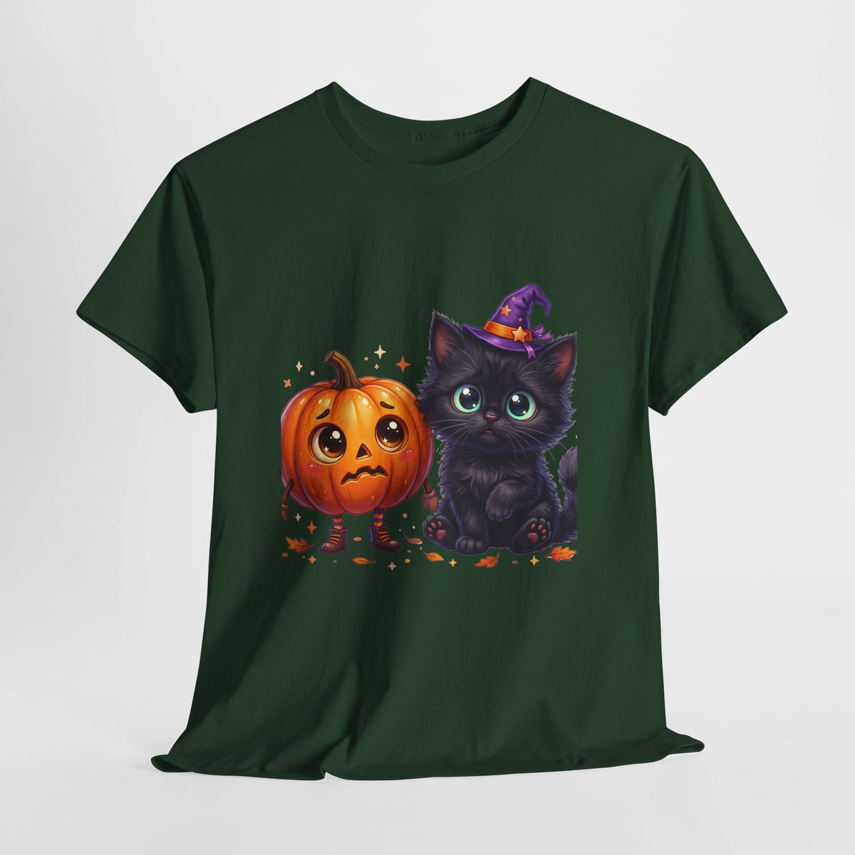 Halloween Black Kitten & Pumpkin T-Shirt