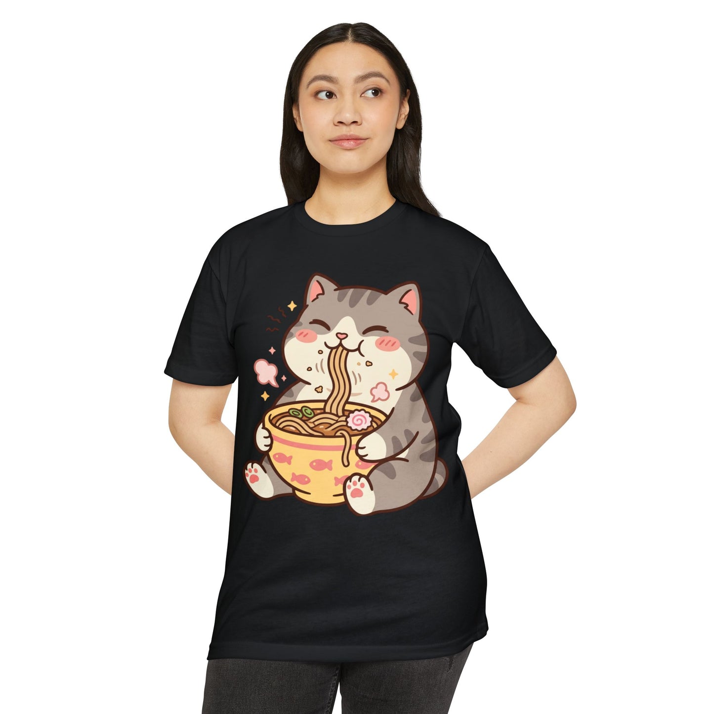 Cute Cat Eating Ramen T-Shirt