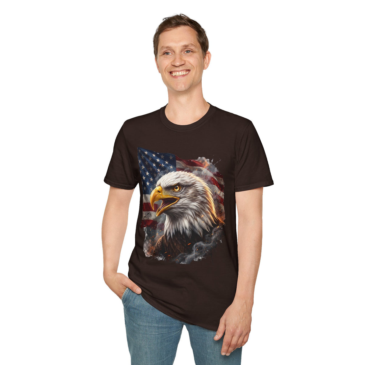 American Bald Eagle T-Shirt — Patriotic USA Flag Graphic Tee