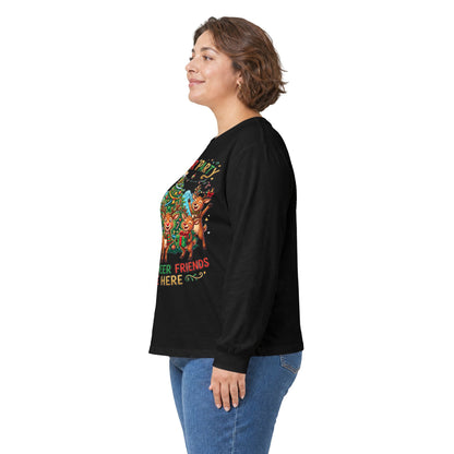 Reindeer Party Long Sleeve Tee — "All the Deer Friends Are Here" Christmas Shirt