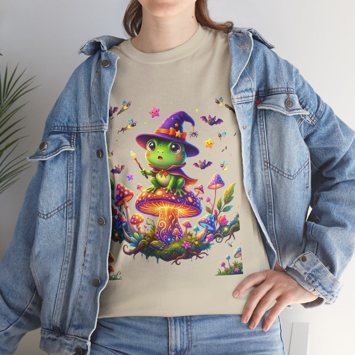 Cute Witch Frog T‑Shirt — Magical Mushroom Halloween Tee