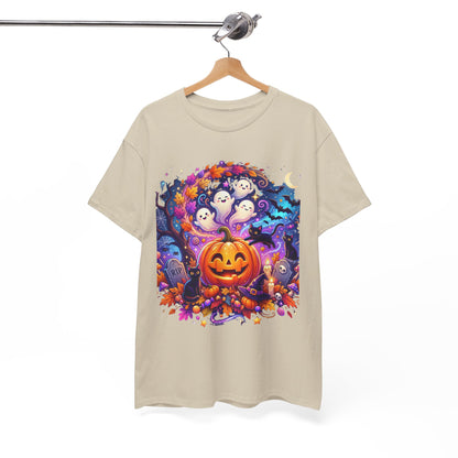 Halloween Pumpkin & Ghosts T-Shirt — Cute Spooky Jack-O'-Lantern Tee