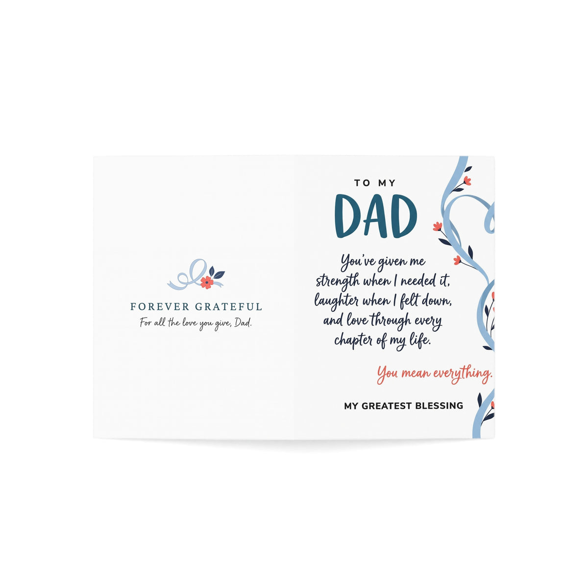 To My Dad Greeting Card – Forever Grateful Father’s Day Card