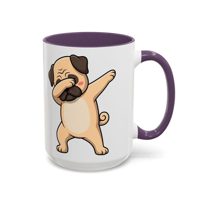 Dabbing Pug Coffee Mug — Cute Dog Accent Mug (11/15 oz)