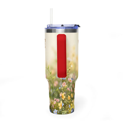 Little Things Big Joy Hedgehog Floral 40oz Thermal Tumbler