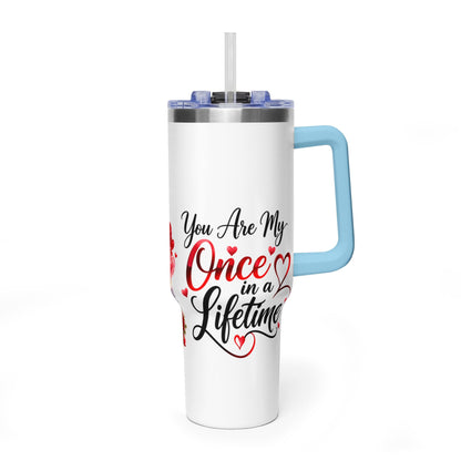 40oz Love-Themed Thermal Tumbler with Handle