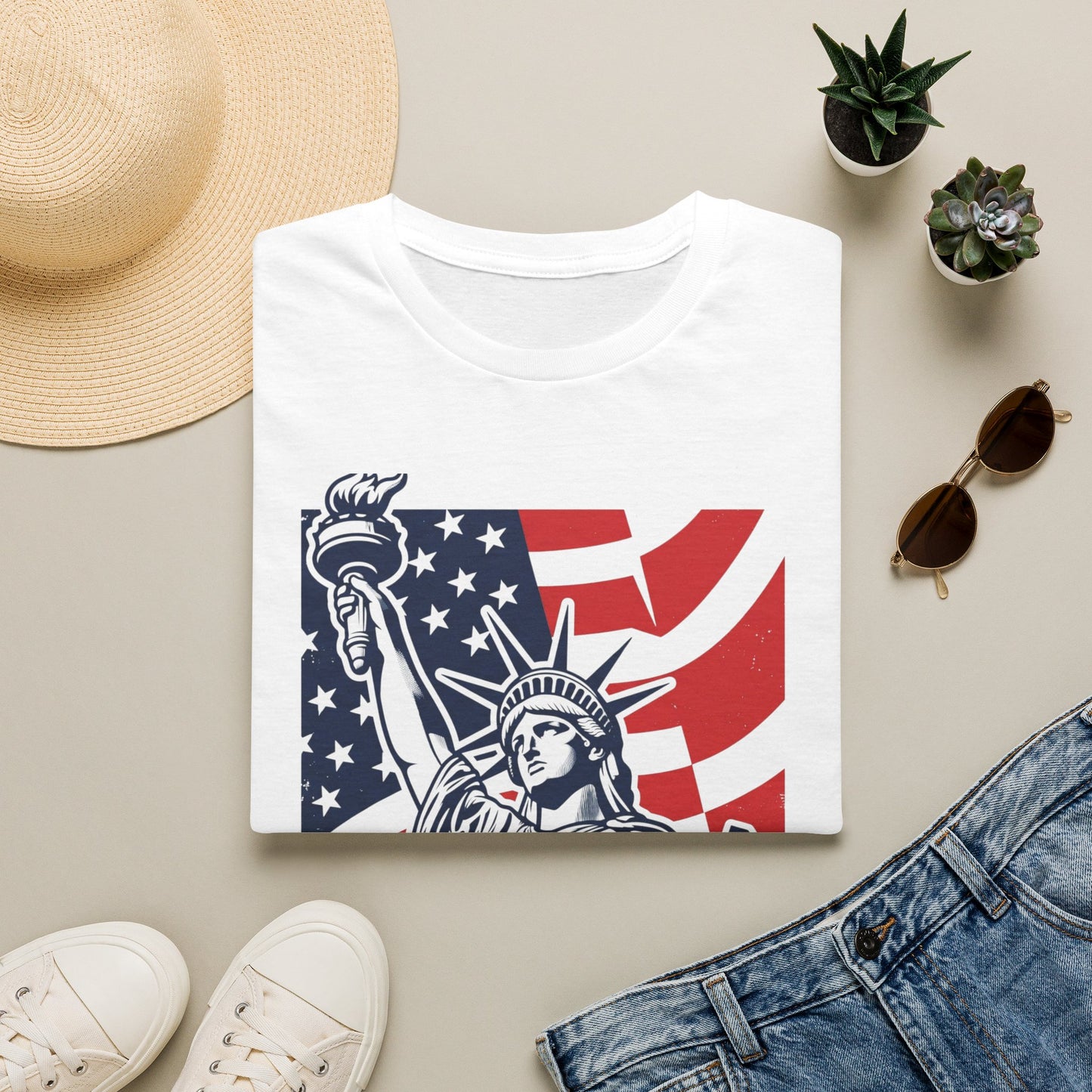 Statue of Liberty 'Freedom' T‑Shirt — American Flag Patriotic Tee