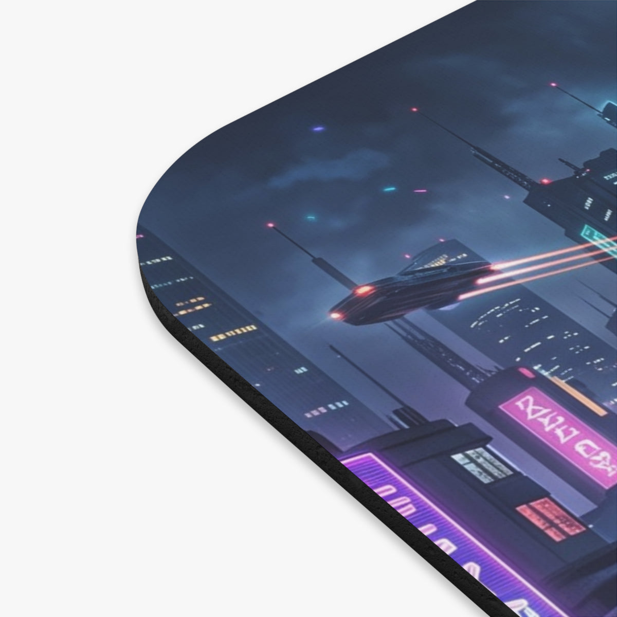 Cyberpunk Sniper Mouse Pad — Futuristic Cityscape Gaming Desk Mat
