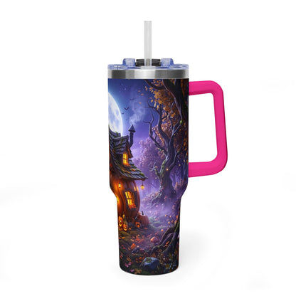 40oz Halloween Haunted Cottage Vacuum Tumbler