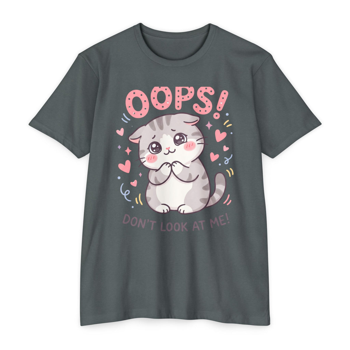 Oops! Cute Kitty Graphic T-Shirt — Adorable Cat Tee for Cat Lovers