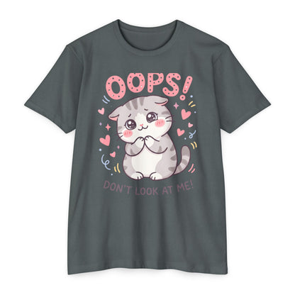 Oops! Cute Kitty Graphic T-Shirt — Adorable Cat Tee for Cat Lovers