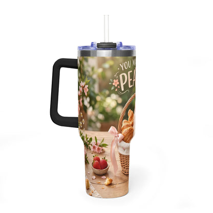 You Make Life Peachy Cat Ice Cream 40oz Tumbler