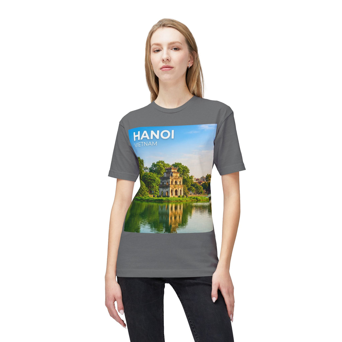 Hanoi Vietnam Travel T-Shirt – Hoan Kiem Lake Temple Photo Tee