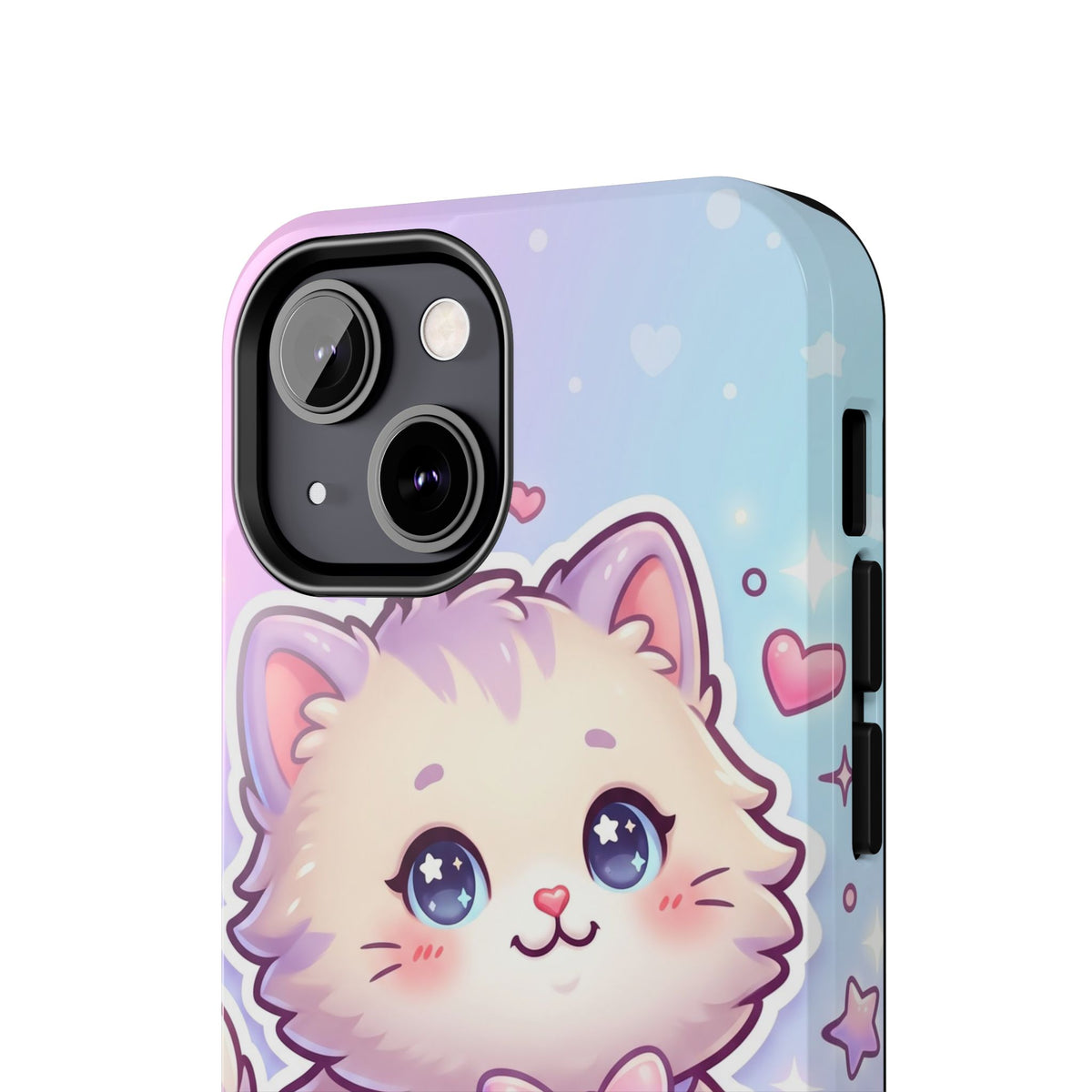 Cute Pastel Kawaii Kitten Tough Phone Case — Cute Cat with Bow Protective Cover