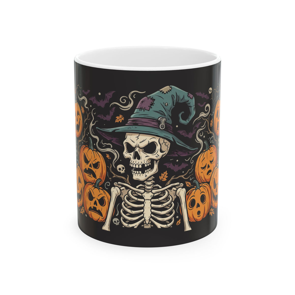 Halloween Skeleton Witch Ceramic Mug (11oz, 15oz)