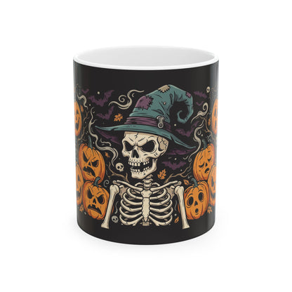 Halloween Skeleton Witch Ceramic Mug (11oz, 15oz)