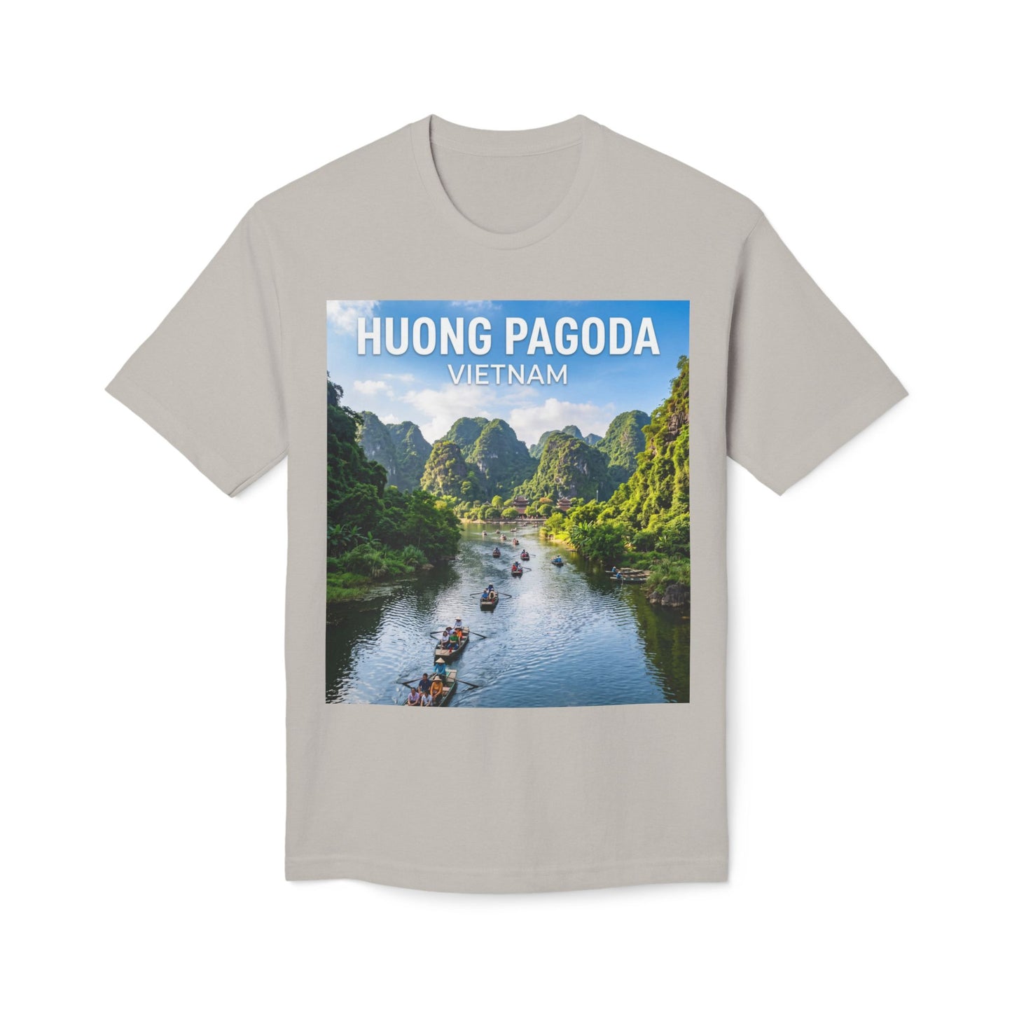 Huong Pagoda Vietnam T-Shirt — Scenic Ninh Binh River Travel Tee