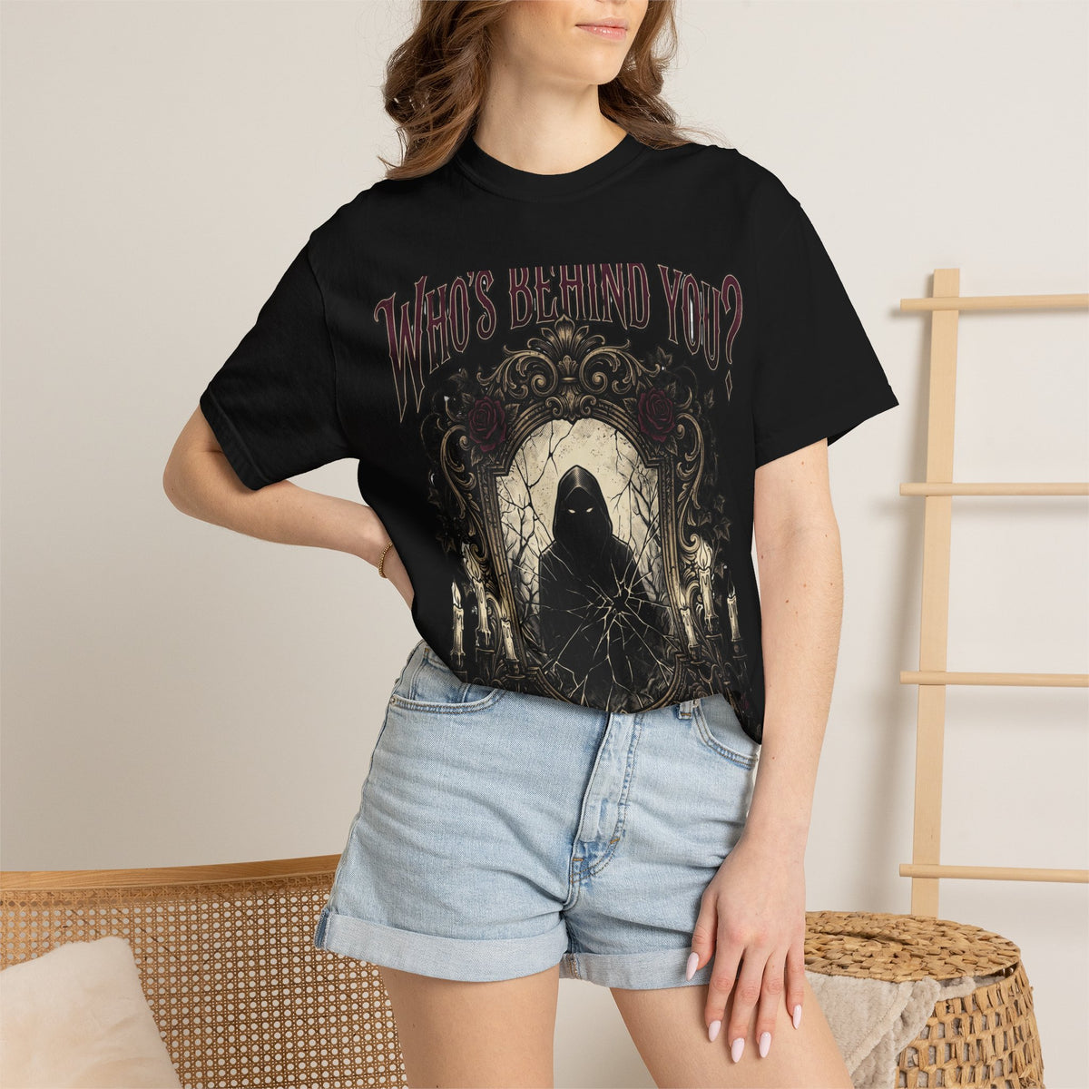 Who's Behind You? Gothic Grim Reaper T-Shirt
