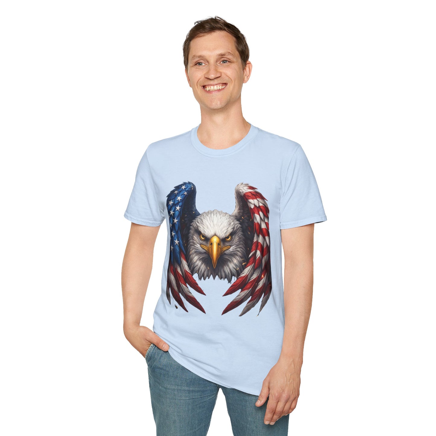 Patriotic Eagle T-Shirt — American Flag Wings Graphic