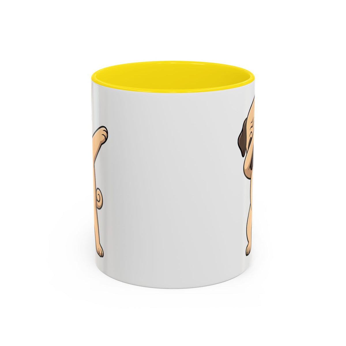 Dabbing Pug Coffee Mug — Cute Dog Accent Mug (11/15 oz)
