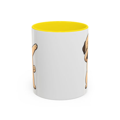 Dabbing Pug Coffee Mug — Cute Dog Accent Mug (11/15 oz)