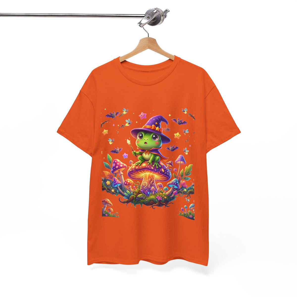 Cute Witch Frog T‑Shirt — Magical Mushroom Halloween Tee
