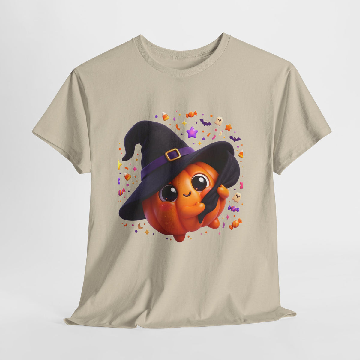 Pumpkin Witch T-Shirt — Cute Halloween Jack-o'-Lantern with Witch Hat