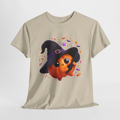 Pumpkin Witch T-Shirt — Cute Halloween Jack-o'-Lantern with Witch Hat