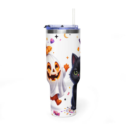 40oz Halloween Ghost and Black Cat Vacuum Thermal Tumbler