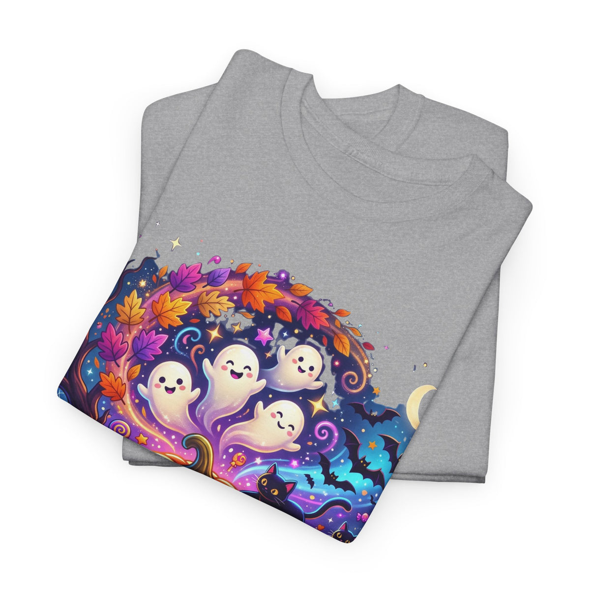 Halloween Pumpkin & Ghosts T-Shirt — Cute Spooky Jack-O'-Lantern Tee